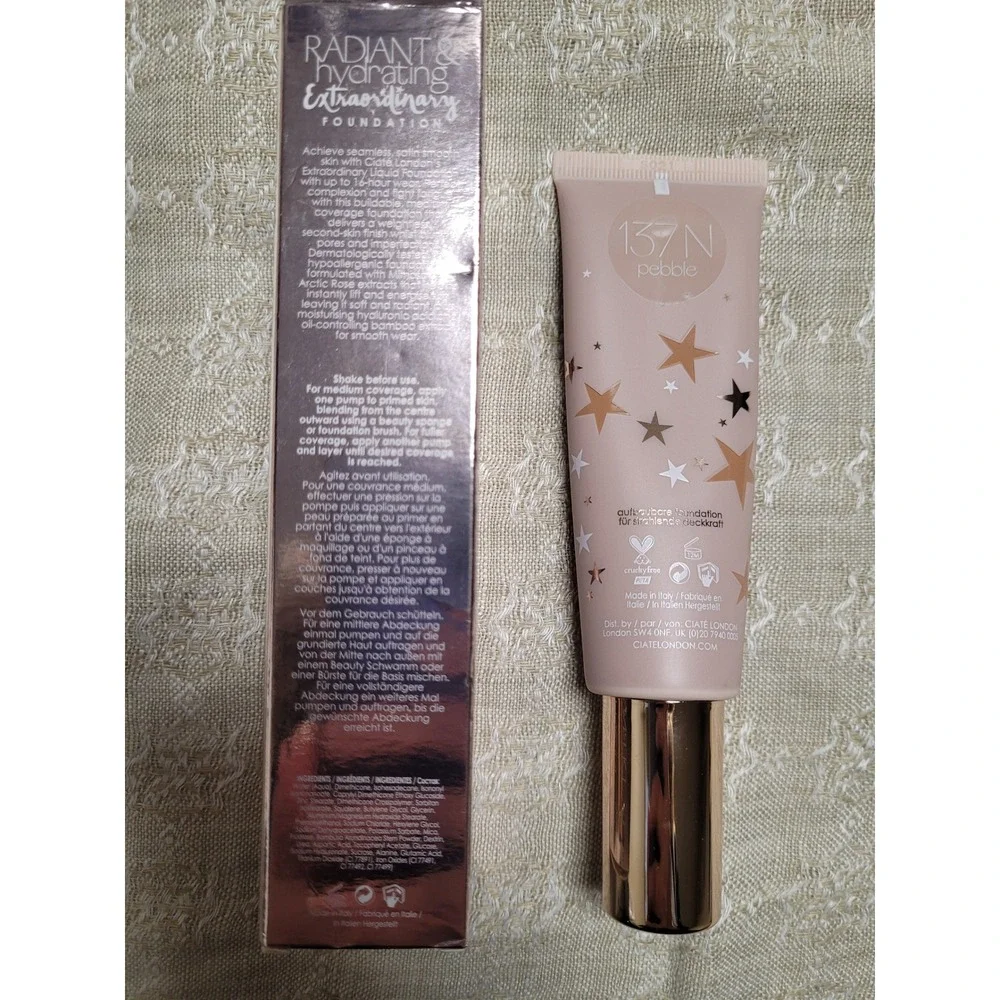 Ciate London Extraordinary Foundation 137N Pebble Radiant Hydrating 1.69oz‎ NEW